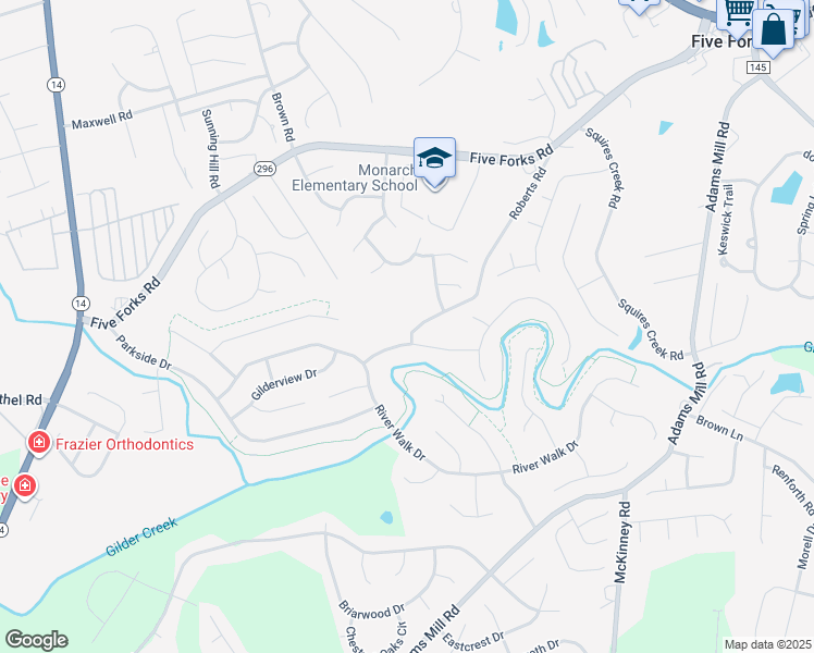 map of restaurants, bars, coffee shops, grocery stores, and more near 311 Roberts Road in Simpsonville