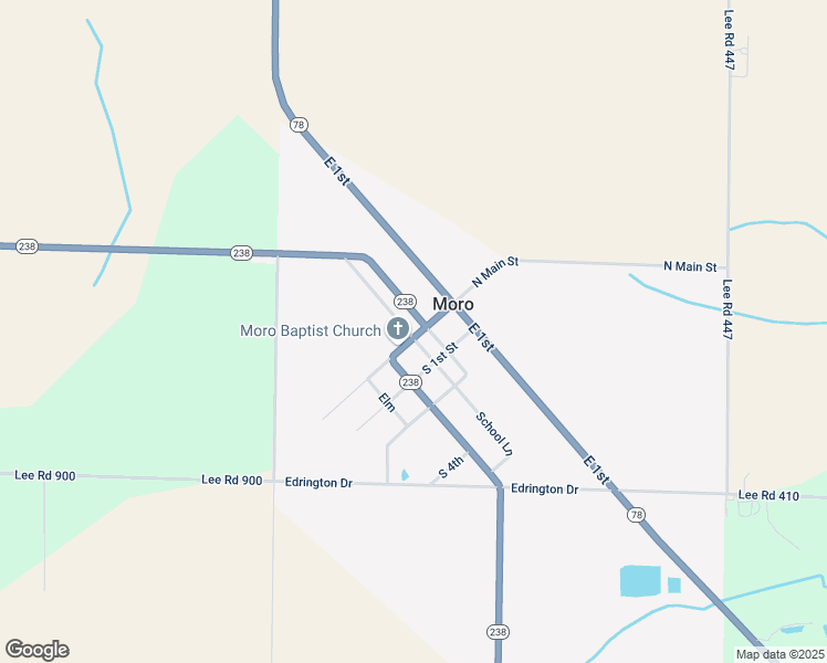 map of restaurants, bars, coffee shops, grocery stores, and more near 238 South Main in Moro