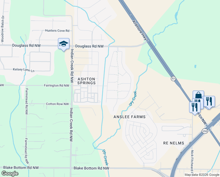 map of restaurants, bars, coffee shops, grocery stores, and more near 7050 Tamrose Lane in Huntsville