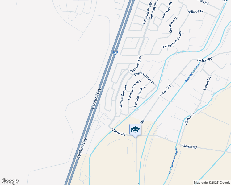 map of restaurants, bars, coffee shops, grocery stores, and more near 1840 Camino Rincon in Los Lunas
