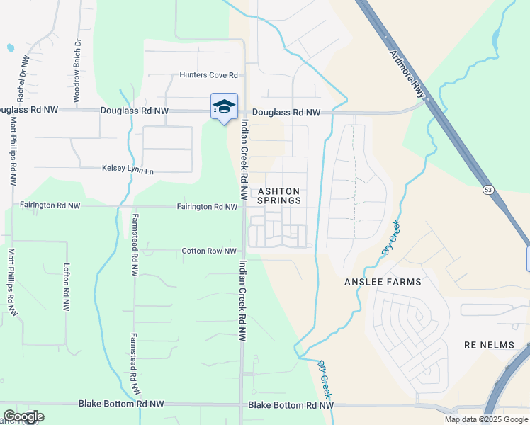 map of restaurants, bars, coffee shops, grocery stores, and more near Barringer Court in Huntsville