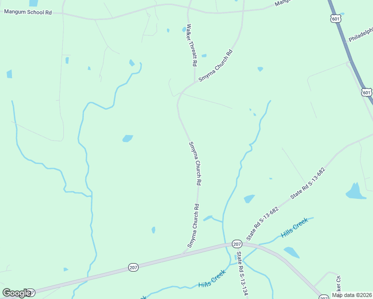 map of restaurants, bars, coffee shops, grocery stores, and more near 1268 Smyrna Church Road in Pageland