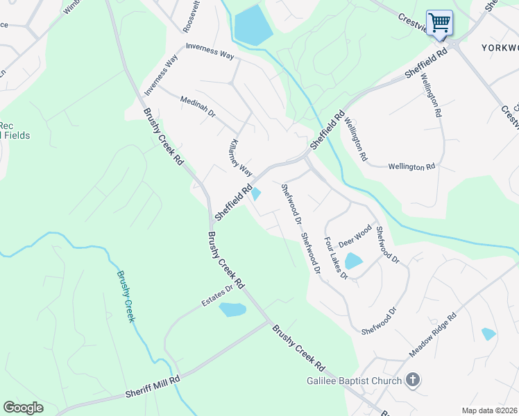 map of restaurants, bars, coffee shops, grocery stores, and more near 146 Sheffield Road in Easley