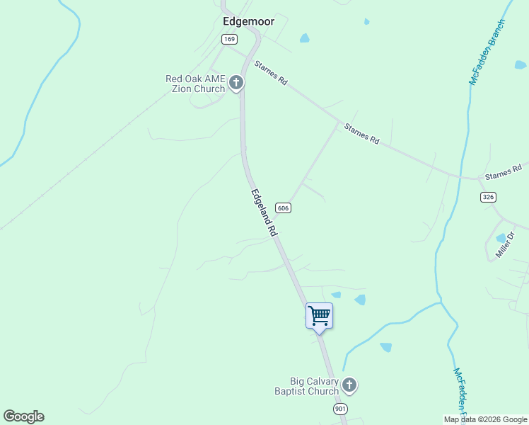 map of restaurants, bars, coffee shops, grocery stores, and more near Edgeland Road in Edgemoor