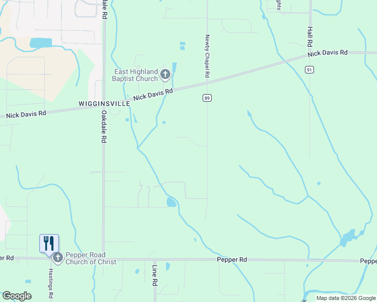 map of restaurants, bars, coffee shops, grocery stores, and more near 16475 Newby Chapel Road in Athens
