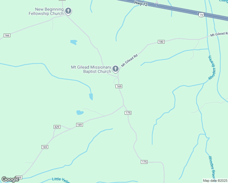 map of restaurants, bars, coffee shops, grocery stores, and more near 399 County Road 169 in Iuka