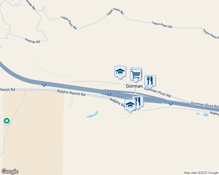 map of restaurants, bars, coffee shops, grocery stores, and more near 49851 Gorman Post Road in Gorman