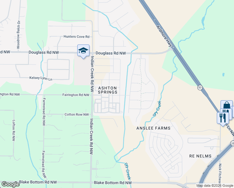 map of restaurants, bars, coffee shops, grocery stores, and more near 7215 Elmcroft Avenue in Huntsville