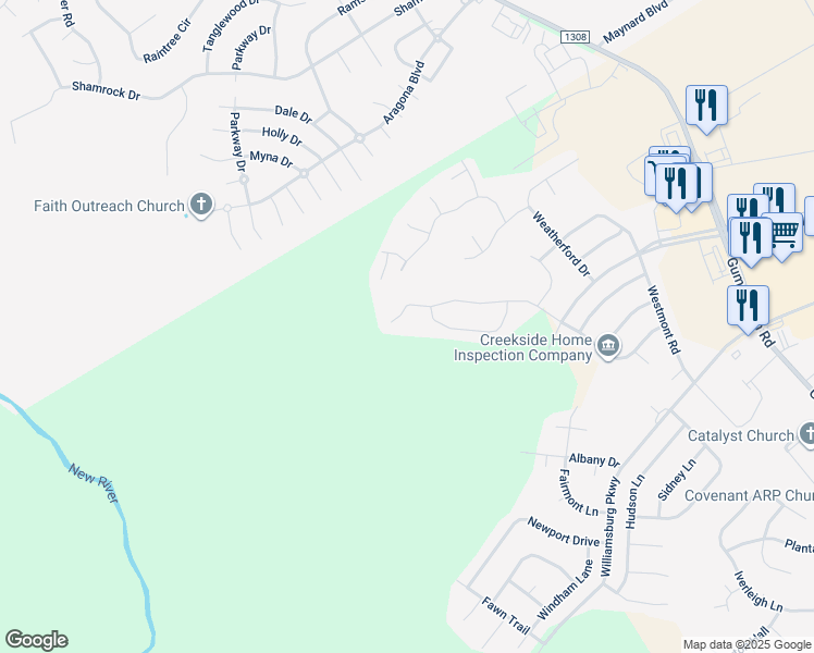 map of restaurants, bars, coffee shops, grocery stores, and more near 807 Oleander Street in Jacksonville