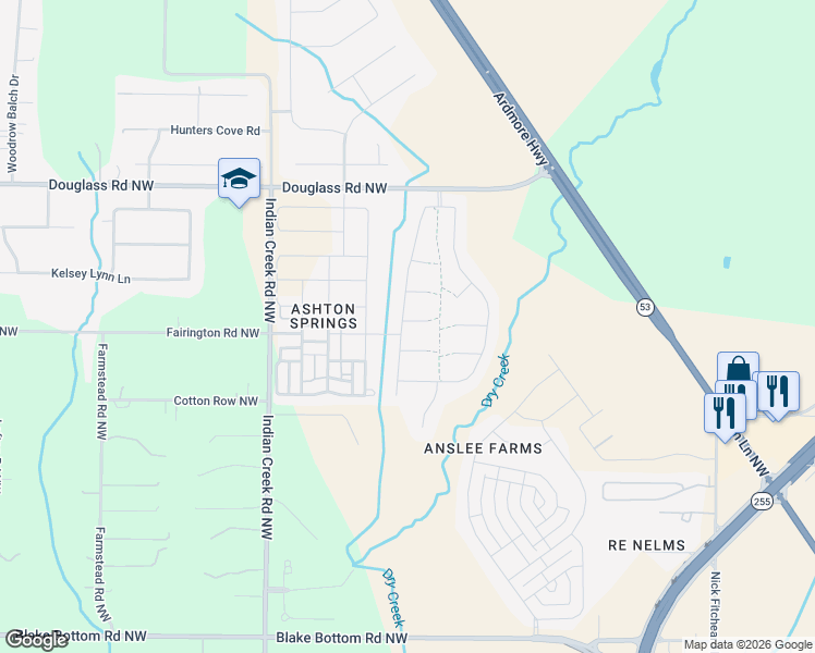 map of restaurants, bars, coffee shops, grocery stores, and more near 7009 Liberty Rose Drive in Huntsville