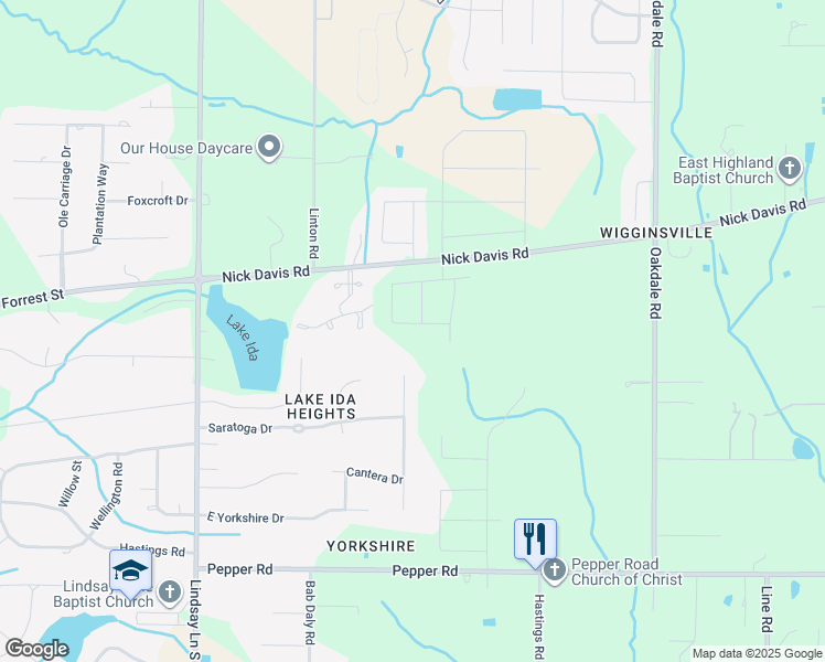 map of restaurants, bars, coffee shops, grocery stores, and more near 22432 Monterey Drive in Athens