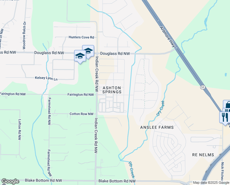 map of restaurants, bars, coffee shops, grocery stores, and more near 6024 Stonewater Court in Huntsville