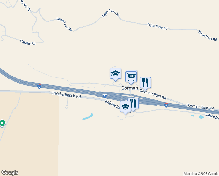 map of restaurants, bars, coffee shops, grocery stores, and more near 49851 Gorman Post Road in Gorman