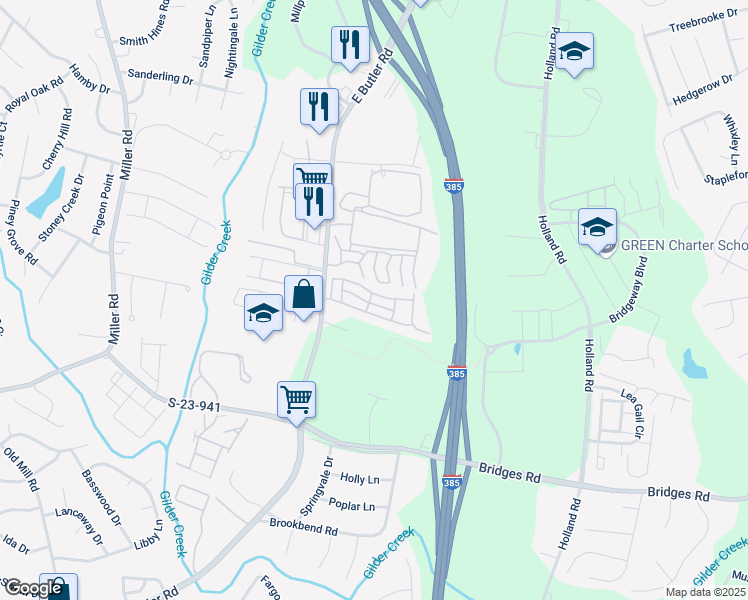 map of restaurants, bars, coffee shops, grocery stores, and more near 331 Moonstone Drive in Mauldin