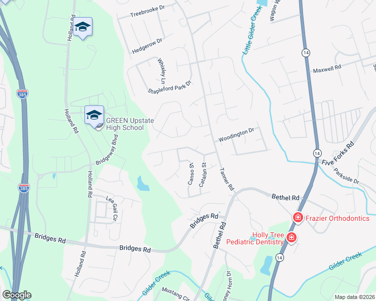 map of restaurants, bars, coffee shops, grocery stores, and more near 202 Tanner Chace Way in Greenville