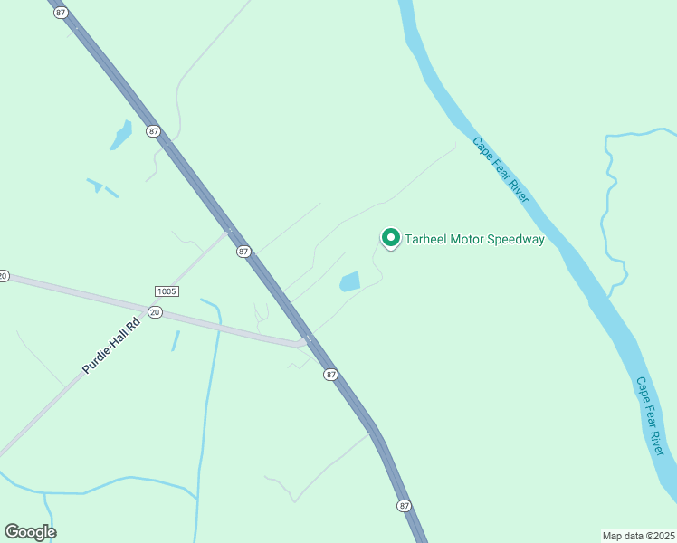 map of restaurants, bars, coffee shops, grocery stores, and more near 19390 North Carolina 87 in Tar Heel