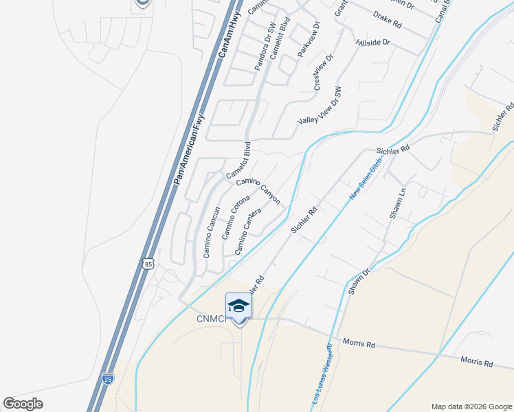 map of restaurants, bars, coffee shops, grocery stores, and more near 1641 Camino Cantera in Los Lunas