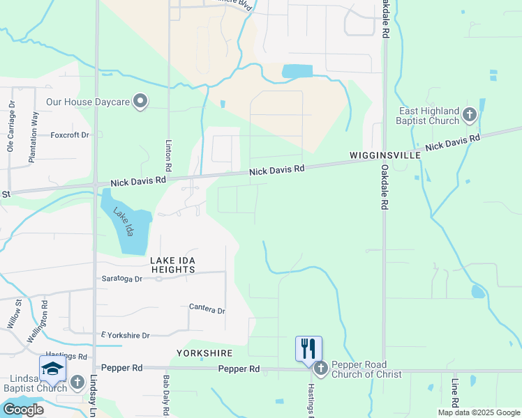 map of restaurants, bars, coffee shops, grocery stores, and more near 16553 Travertine Drive in Athens