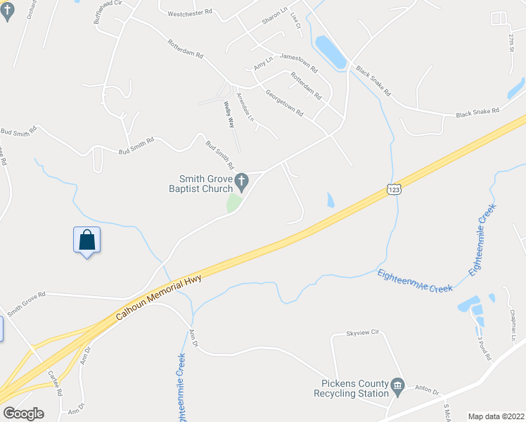 map of restaurants, bars, coffee shops, grocery stores, and more near 1207 Smith Grove Road in Liberty