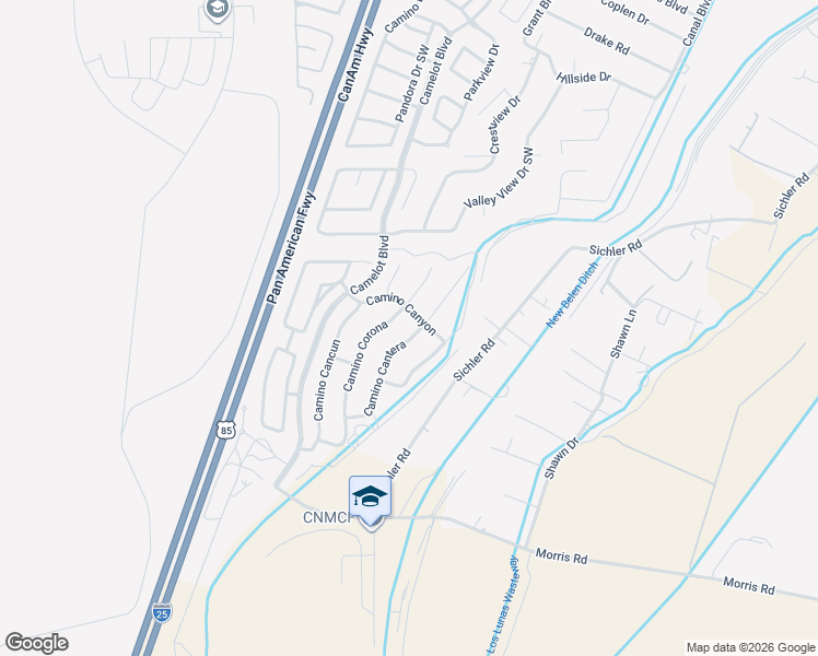 map of restaurants, bars, coffee shops, grocery stores, and more near 1641 Camino Cantera in Los Lunas