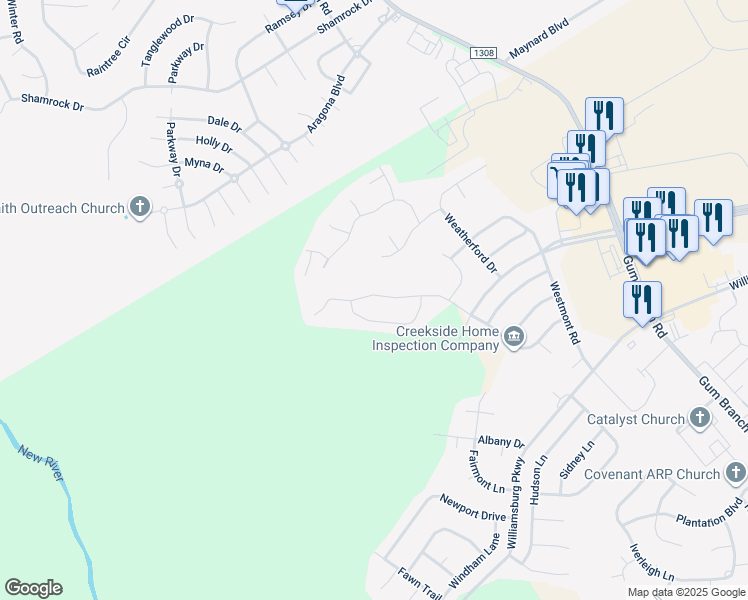 map of restaurants, bars, coffee shops, grocery stores, and more near 715 Oleander Street in Jacksonville