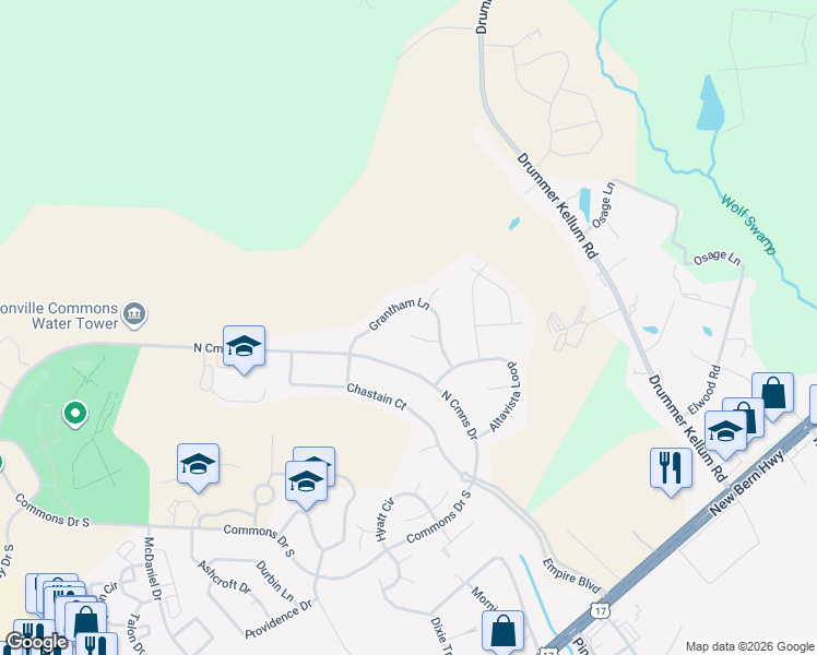 map of restaurants, bars, coffee shops, grocery stores, and more near 106 Baymeade Court in Jacksonville