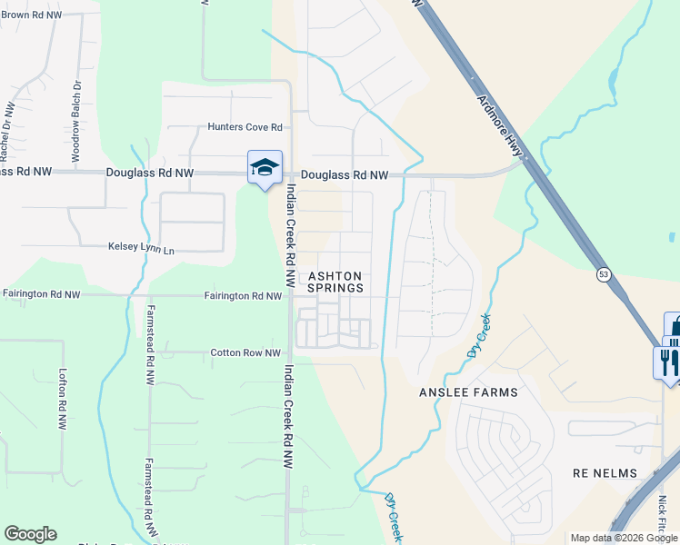 map of restaurants, bars, coffee shops, grocery stores, and more near in Huntsville