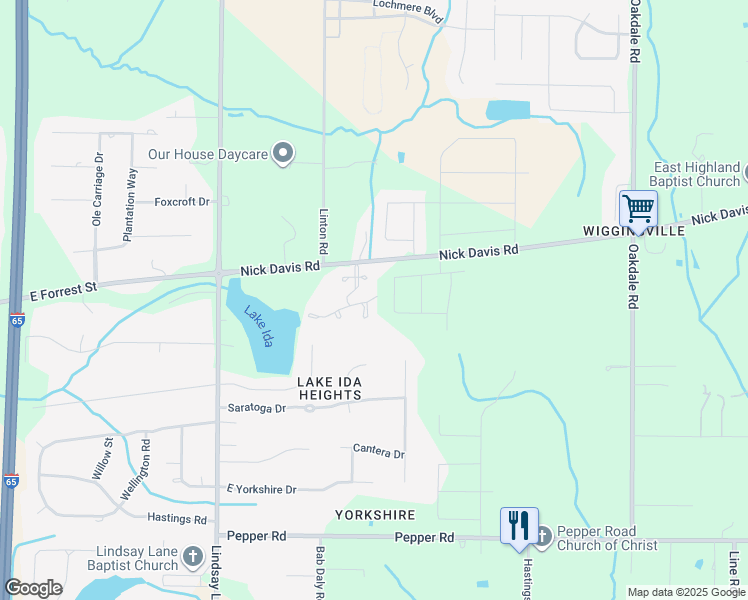 map of restaurants, bars, coffee shops, grocery stores, and more near 22432 Monterey Drive in Athens