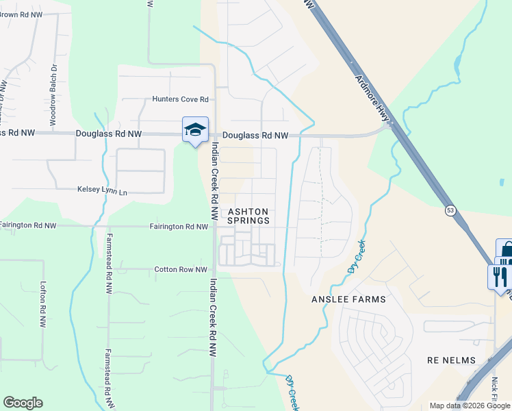 map of restaurants, bars, coffee shops, grocery stores, and more near in Huntsville