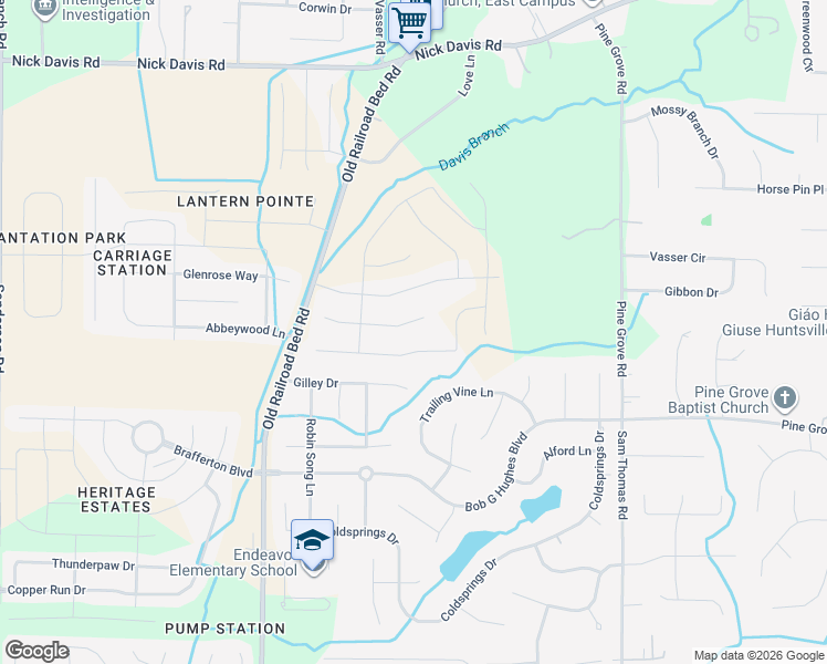 map of restaurants, bars, coffee shops, grocery stores, and more near 134 Sunlit Grove Drive in Harvest
