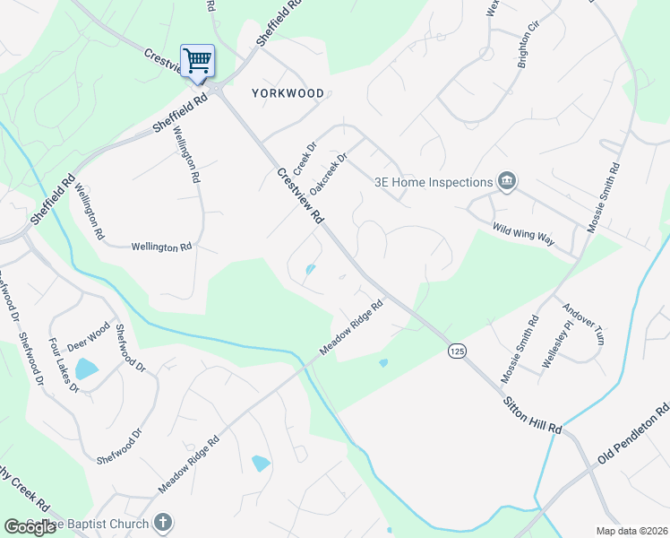 map of restaurants, bars, coffee shops, grocery stores, and more near 1850 Crestview Road in Easley