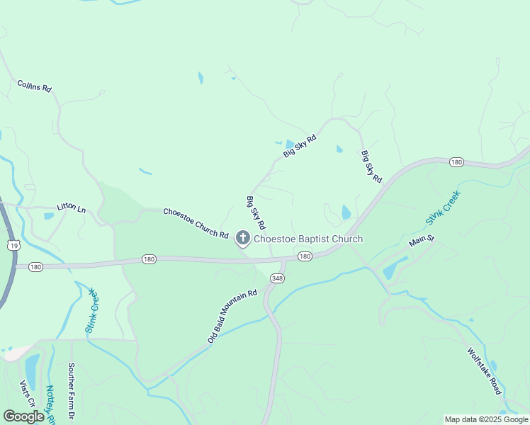 map of restaurants, bars, coffee shops, grocery stores, and more near 144 Big Sky Road in Blairsville