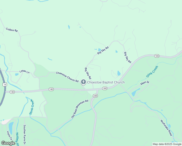 map of restaurants, bars, coffee shops, grocery stores, and more near 144 Big Sky Road in Blairsville