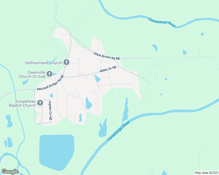 map of restaurants, bars, coffee shops, grocery stores, and more near 4009 Miller Drive Northeast in Dalton