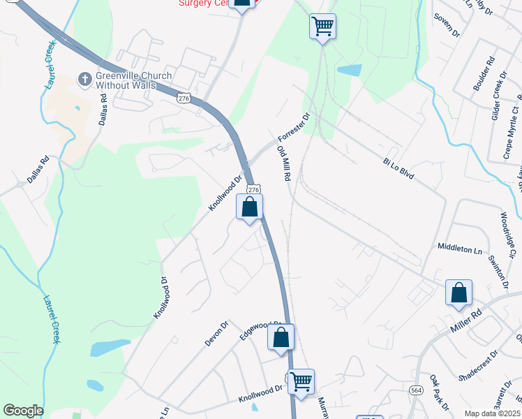 map of restaurants, bars, coffee shops, grocery stores, and more near 3165-3167 North Main Street in Mauldin