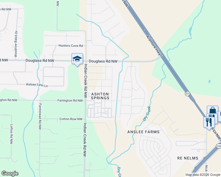 map of restaurants, bars, coffee shops, grocery stores, and more near 7215 Elmcroft Avenue in Huntsville