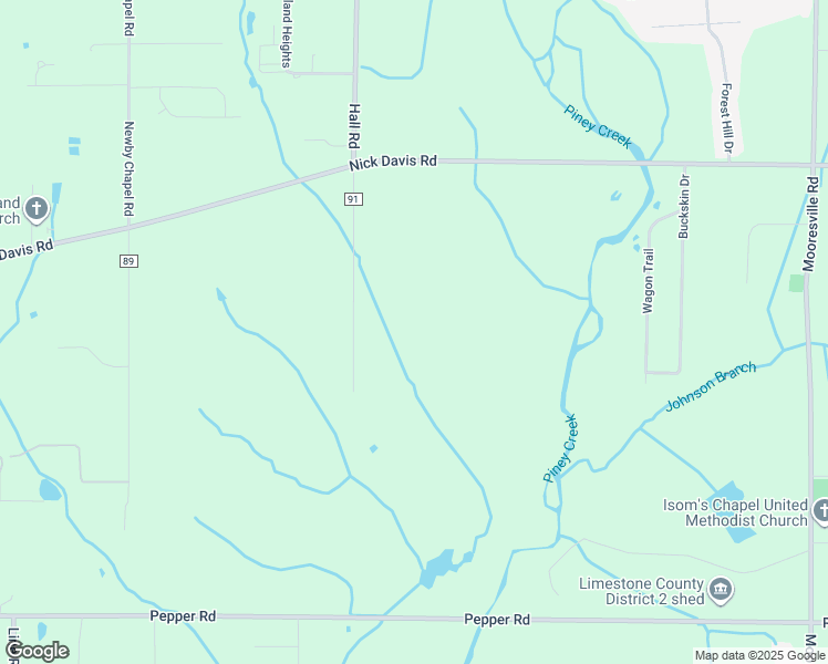 map of restaurants, bars, coffee shops, grocery stores, and more near 16612 Hall Road in Athens