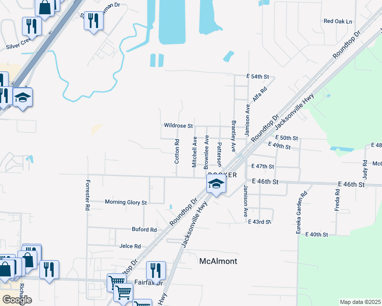 map of restaurants, bars, coffee shops, grocery stores, and more near 703 Mitchell Avenue in North Little Rock
