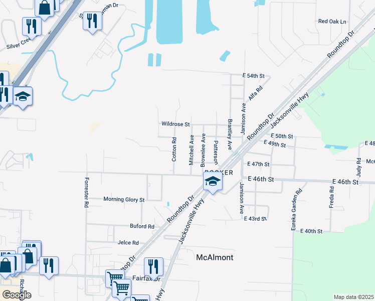 map of restaurants, bars, coffee shops, grocery stores, and more near 703 Mitchell Avenue in North Little Rock