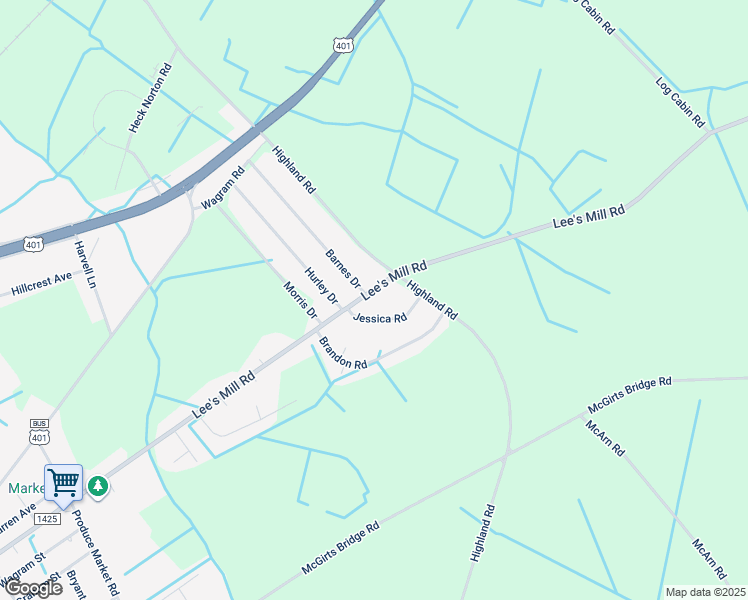 map of restaurants, bars, coffee shops, grocery stores, and more near 17860 Lee's Mill Road in Laurinburg