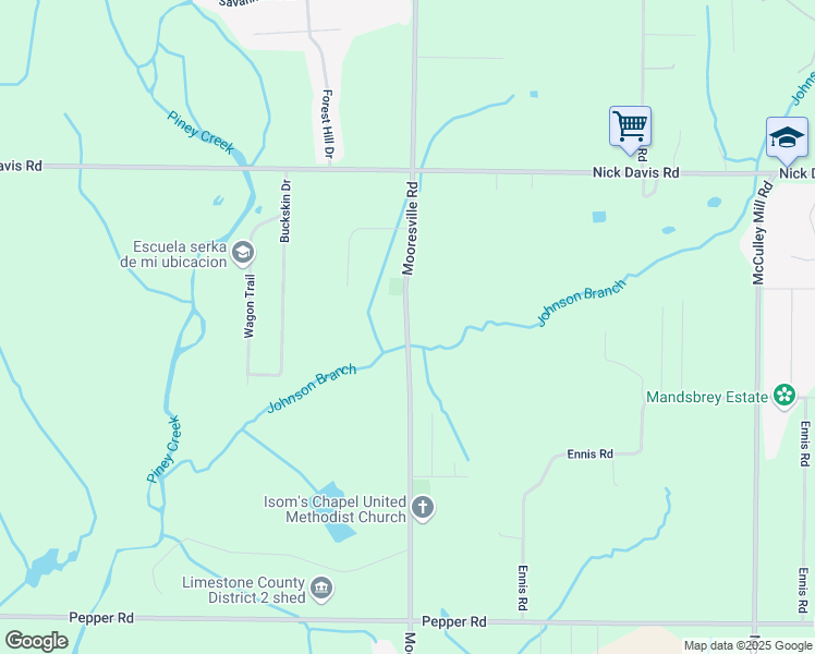 map of restaurants, bars, coffee shops, grocery stores, and more near 16707 County Road 71 in Athens