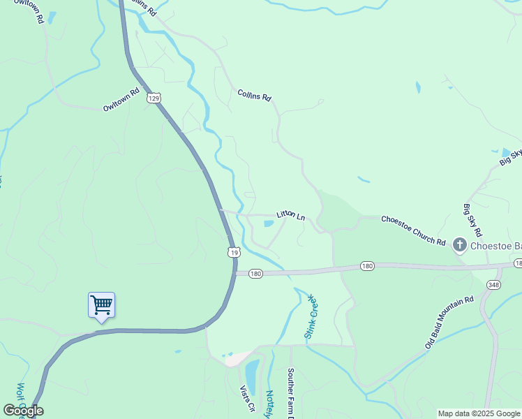 map of restaurants, bars, coffee shops, grocery stores, and more near 5301 Litton Way in Blairsville
