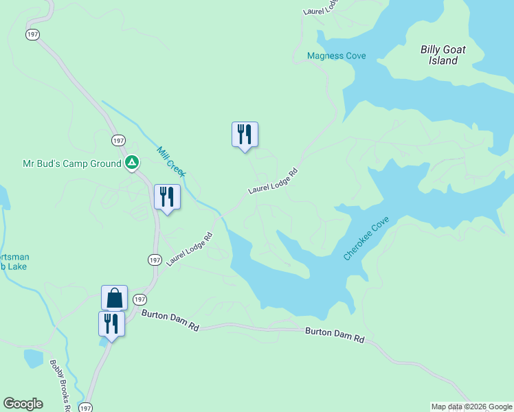 map of restaurants, bars, coffee shops, grocery stores, and more near 3 Uncle Dons Trail in Clarkesville