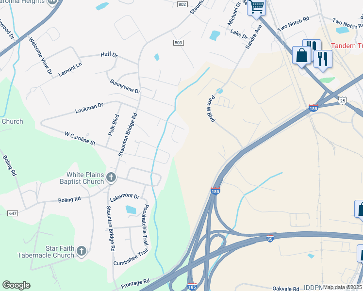 map of restaurants, bars, coffee shops, grocery stores, and more near 15 Swamp Fire Court in Greenville