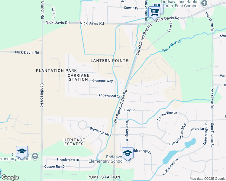 map of restaurants, bars, coffee shops, grocery stores, and more near 16573 Camberwell Drive in Harvest