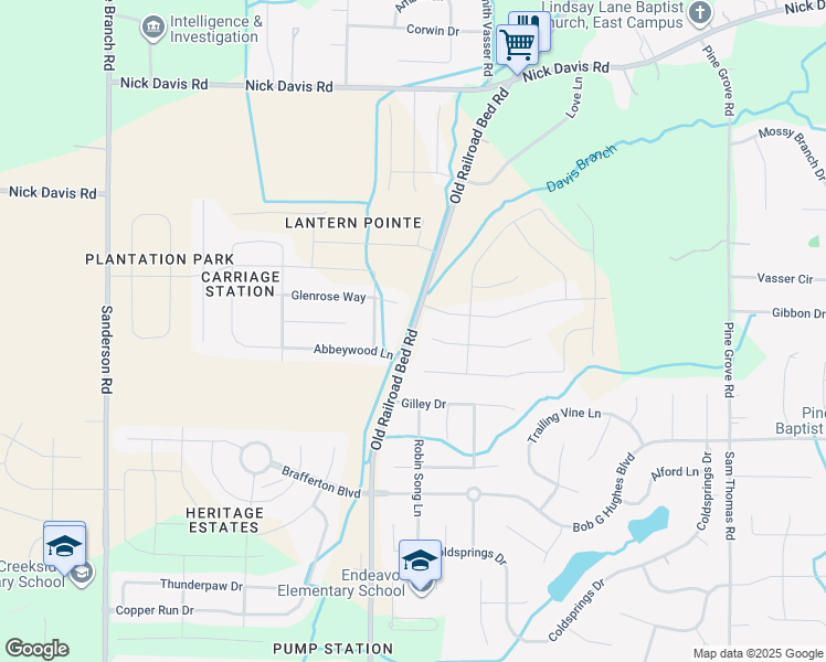 map of restaurants, bars, coffee shops, grocery stores, and more near 2280 Old Railroad Bed Road in Harvest