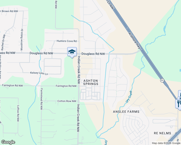map of restaurants, bars, coffee shops, grocery stores, and more near 6035 Stonewater Court in Huntsville