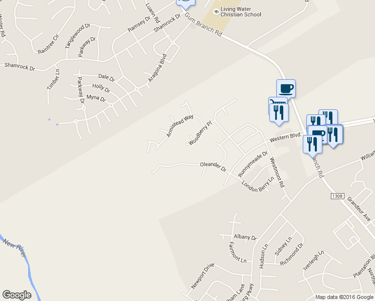 map of restaurants, bars, coffee shops, grocery stores, and more near 305 Woodberry Place in Jacksonville