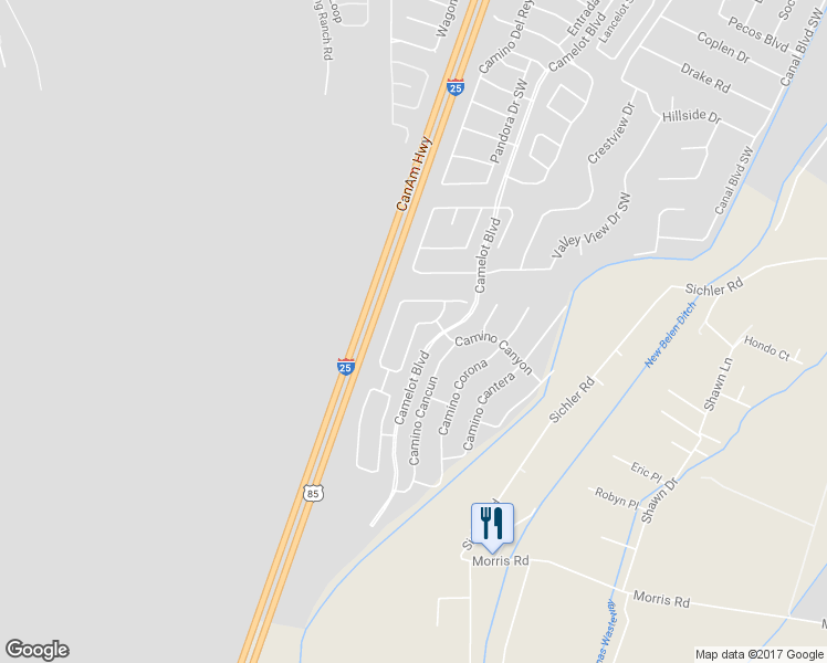 map of restaurants, bars, coffee shops, grocery stores, and more near 1931 Camino Rustica in Los Lunas