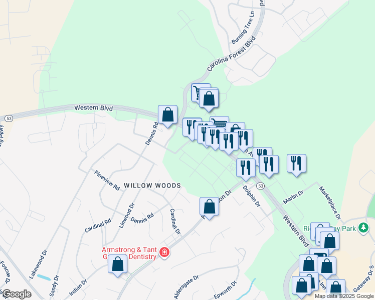 map of restaurants, bars, coffee shops, grocery stores, and more near 1013 Kalli Drive in Jacksonville